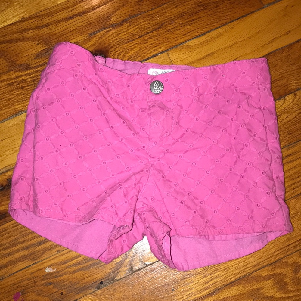 Pink eyelet shorts